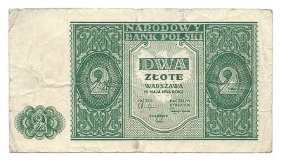 Banknot – 2 ZŁOTE, 1946 r.