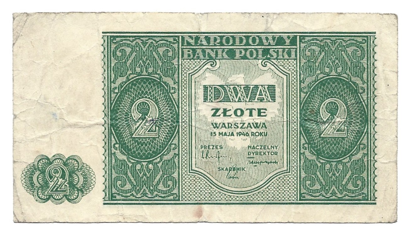 Banknot – 2 ZŁOTE, 1946 r.