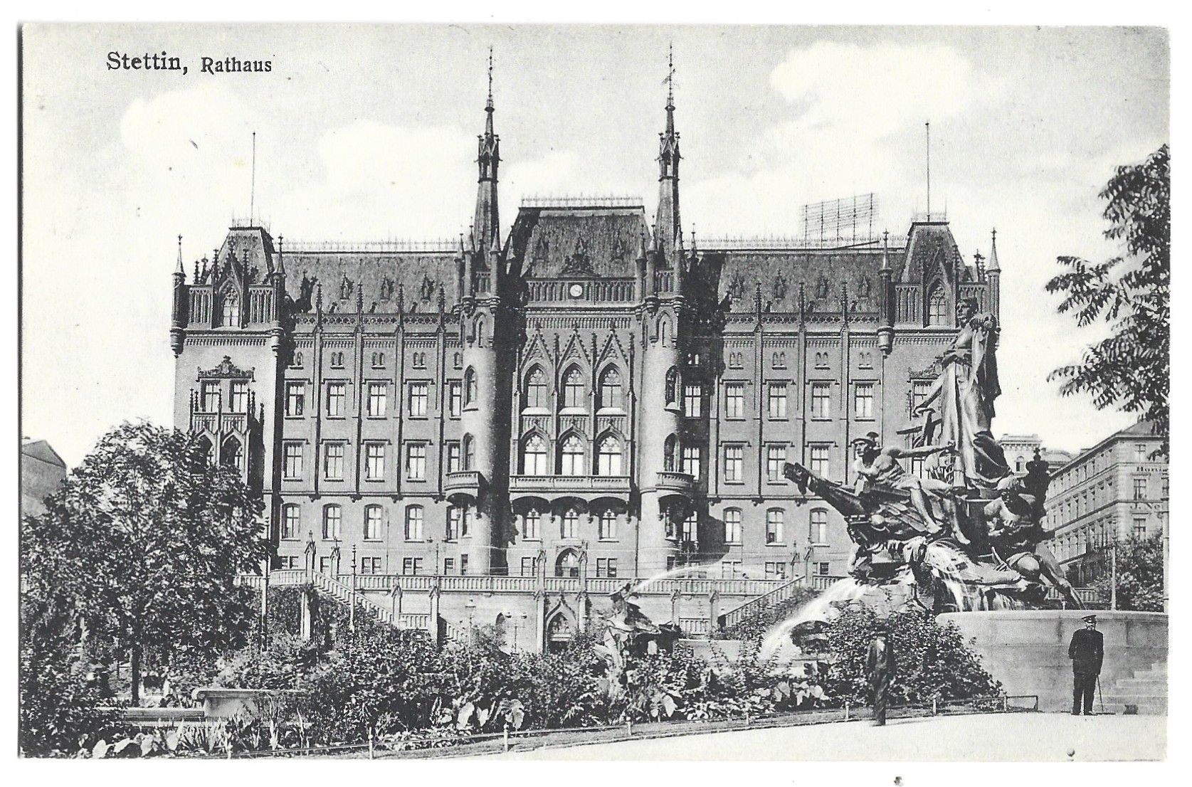Pocztówka - STETTIN. Rathaus - SZCZECIN. Ratusz