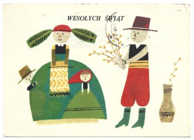 Pocztówka wielkanocna WESOŁYCH ŚWIĄT – Mirosław Tokarczyk, 1967 r.