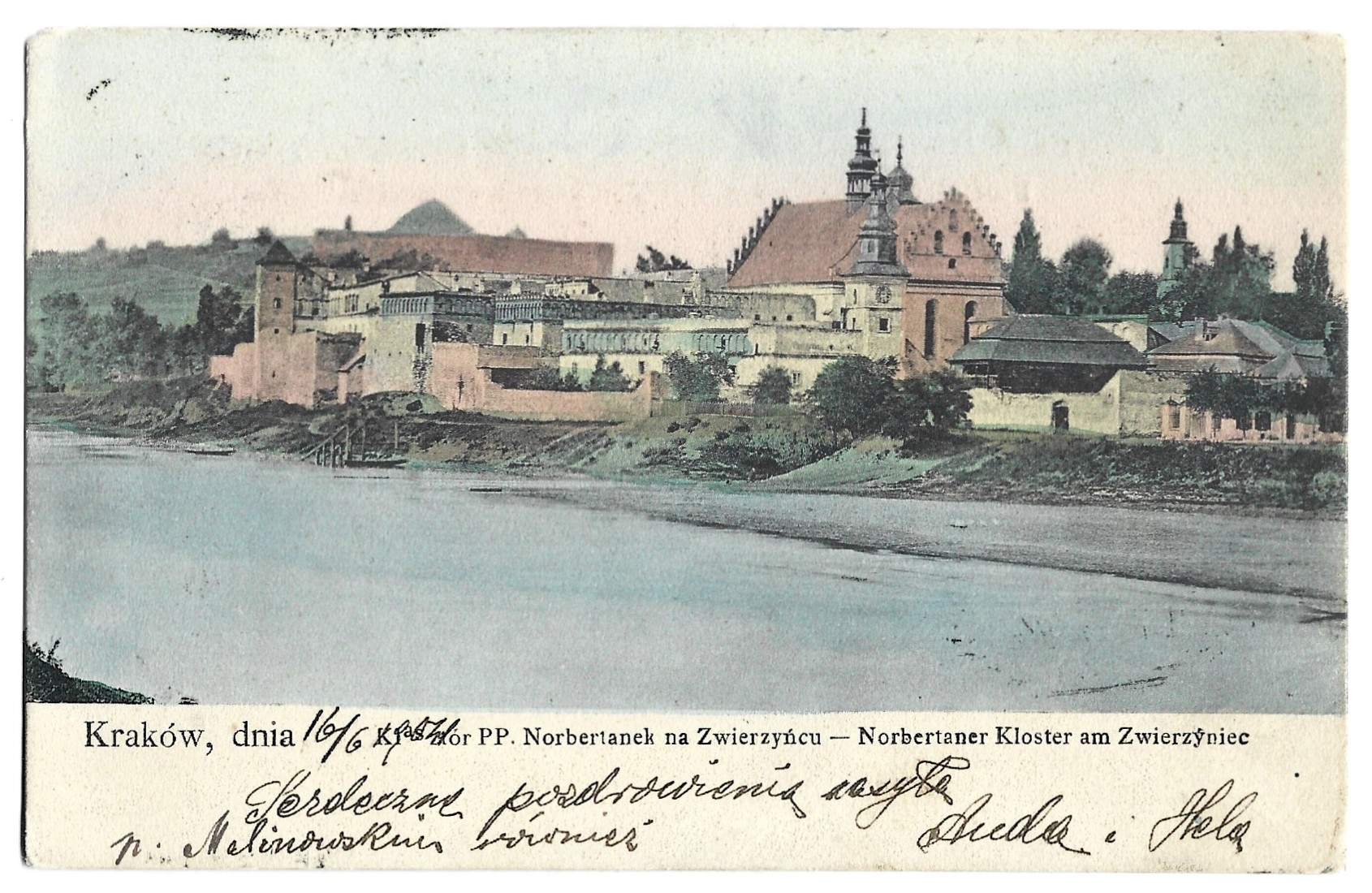 Pocztówka - Kraków. Klasztor PP. Norbertanek na Zwierzyńcu, 1904 r.