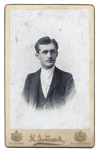Zdjęcie – portret mężczyzny – fot. H. Jandaurek, Teschen, K. K. Schlesien – Cieszyn