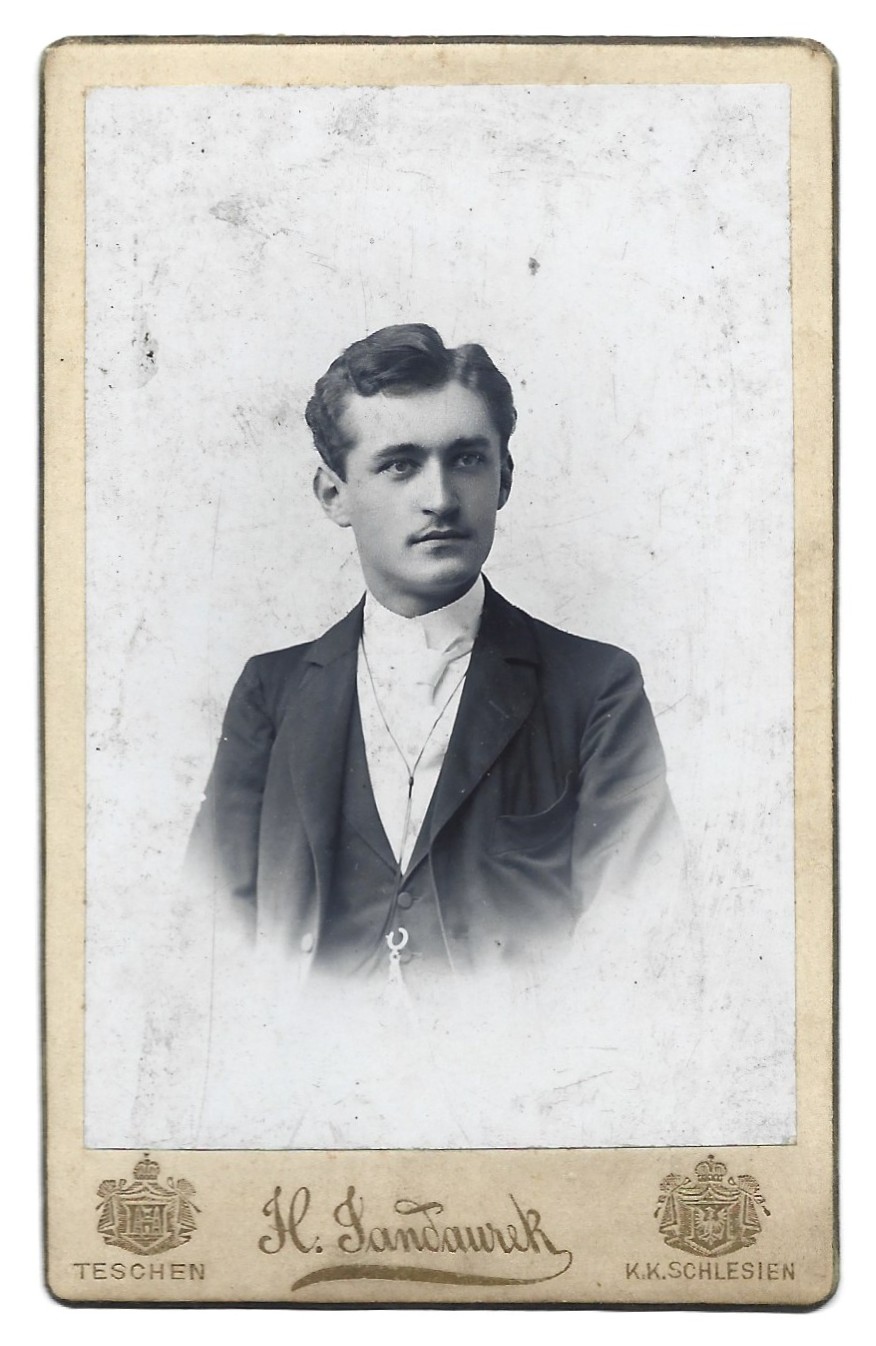 Zdjęcie – portret mężczyzny – fot. H. Jandaurek, Teschen, K. K. Schlesien – Cieszyn