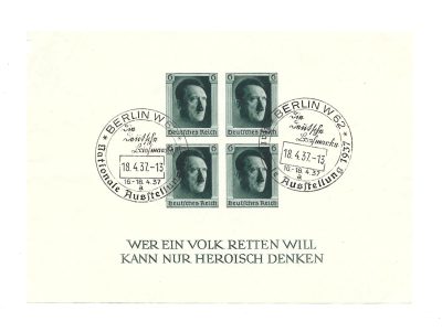 Zestaw znaczków – ADOLF HITLER / Deutsches Reich, BERLIN W 62 - Nationale Ausstellung 1937