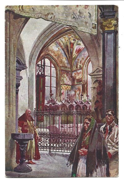 Pocztówka - KRAKÓW. WAWEL. Kaplica św. Krzyża - Mal. St. Tondos i W. Kossak
