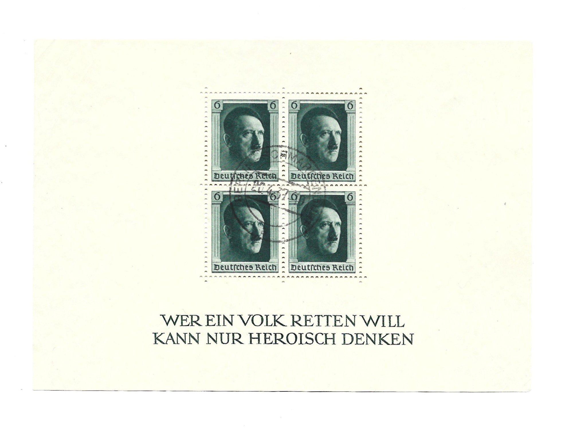 Zestaw znaczków – ADOLF HITLER / Deutsches Reich, BERLIN-SCHMARGENDORF – 20. 4. 1937