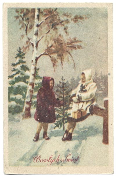 Pocztówka bożonarodzeniowa Wesołych Świąt – 1962 r.