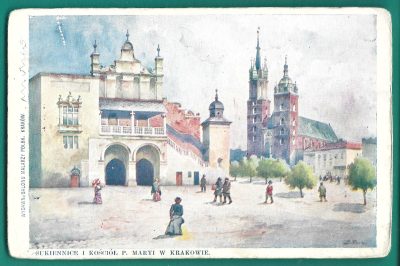 Pocztówka - SUKIENNICE I KOŚCIÓŁ P. MARYI W KRAKOWIE