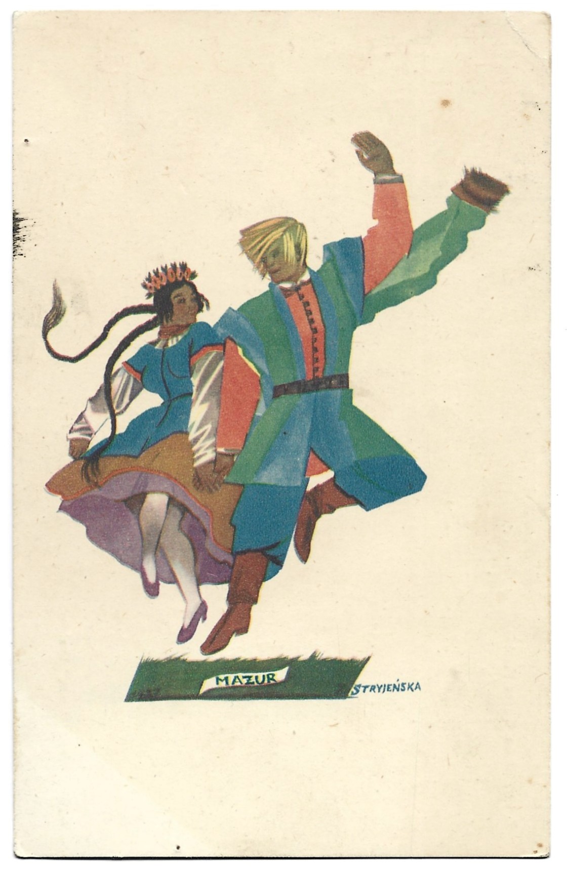 Pocztówka – Tańce Polskie MAZUR, Zofia Stryjeńska, 1935 r.