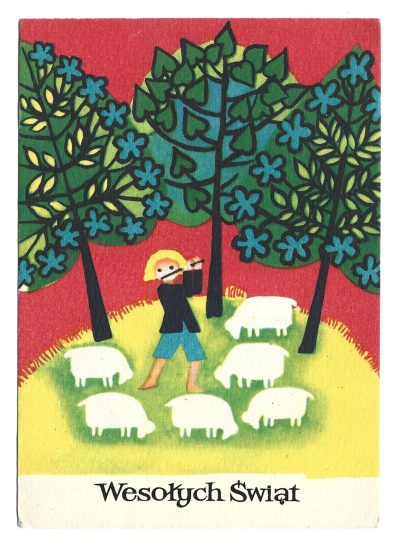 Pocztówka wielkanocna Wesołych Świąt – Danuta Imielska, 1962 r.