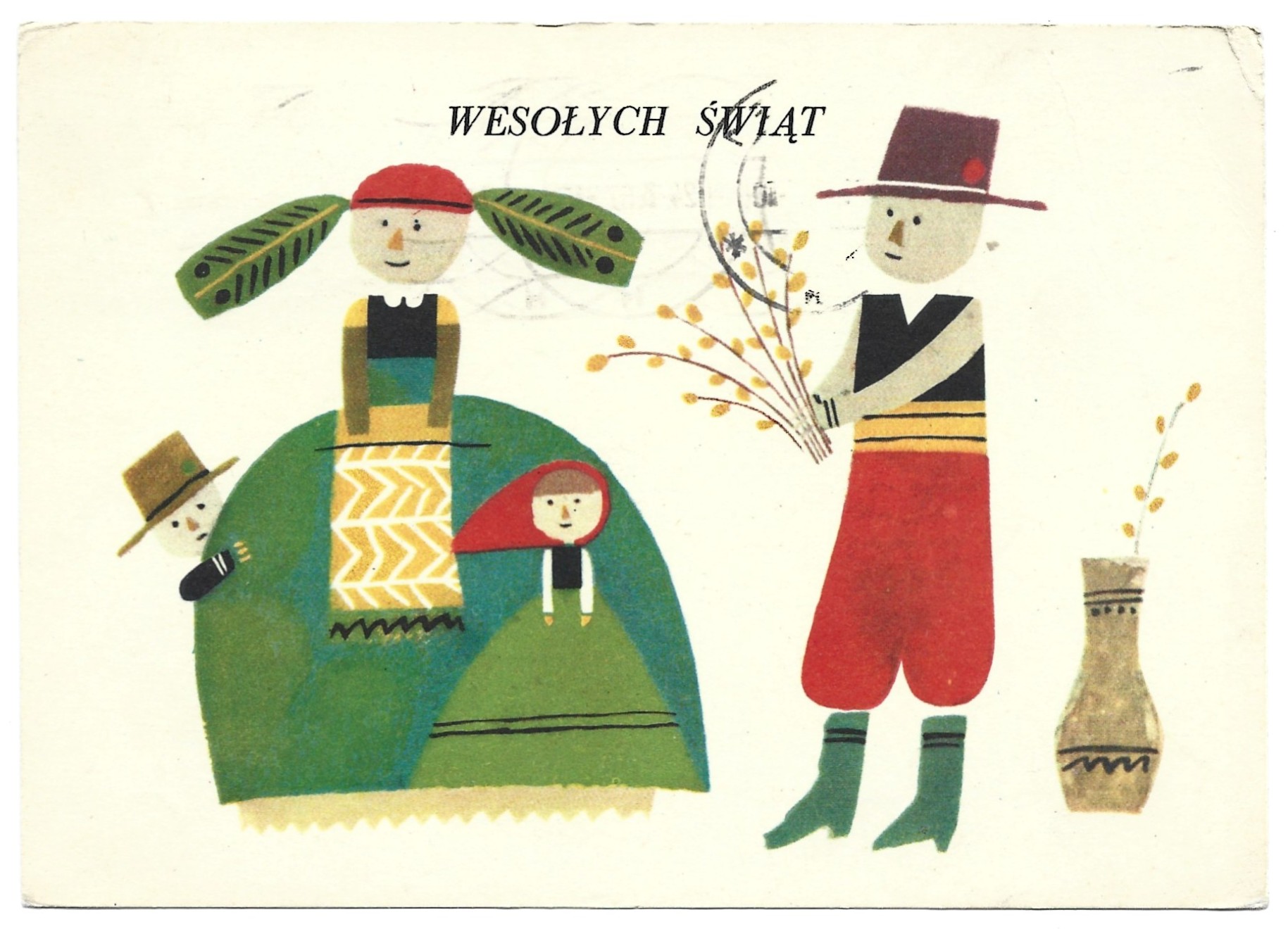 Pocztówka wielkanocna WESOŁYCH ŚWIĄT – Mirosław Tokarczyk, 1967 r.
