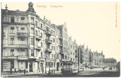 Pocztówka – DANZIG. Stadtgraben - GDAŃSK. Fosa miejska
