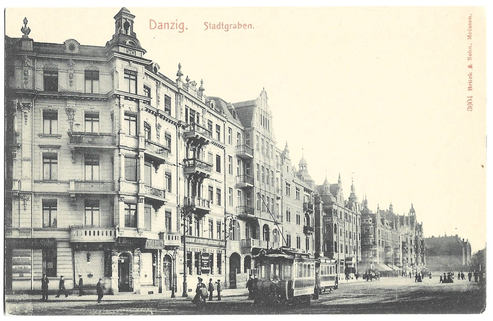 Pocztówka – DANZIG. Stadtgraben - GDAŃSK. Fosa miejska