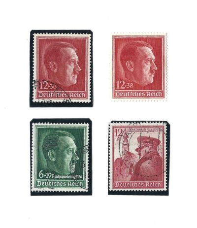 Zestaw znaczków - DEUTSCHES REICH / Reichsparteitag 1938 / Der Fuhrer in Seiner Geburtsstadt Braunau 12.3.38