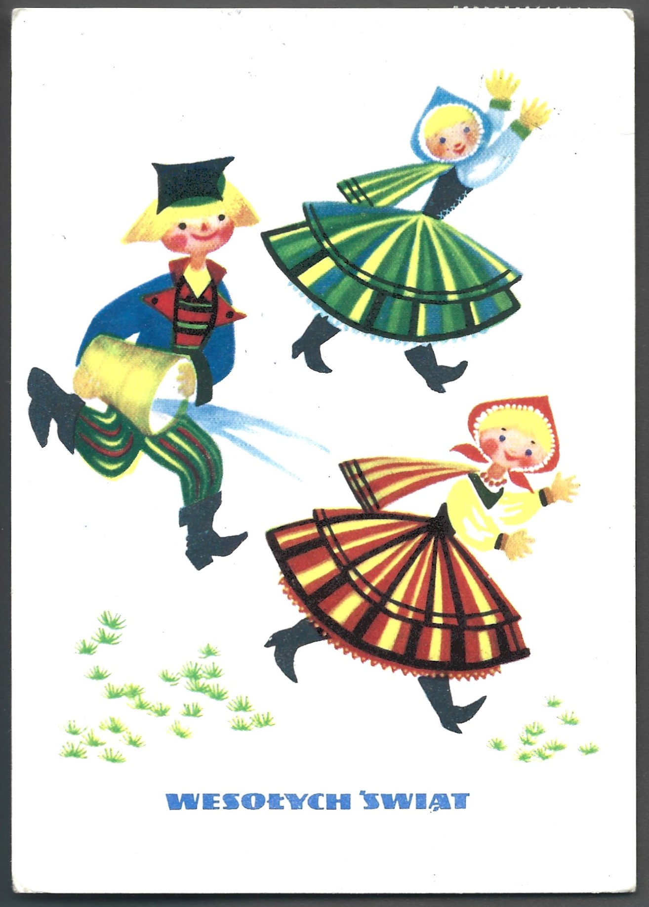 Pocztówka wielkanocna WESOŁYCH ŚWIĄT – D. Imielska, 1960 r.
