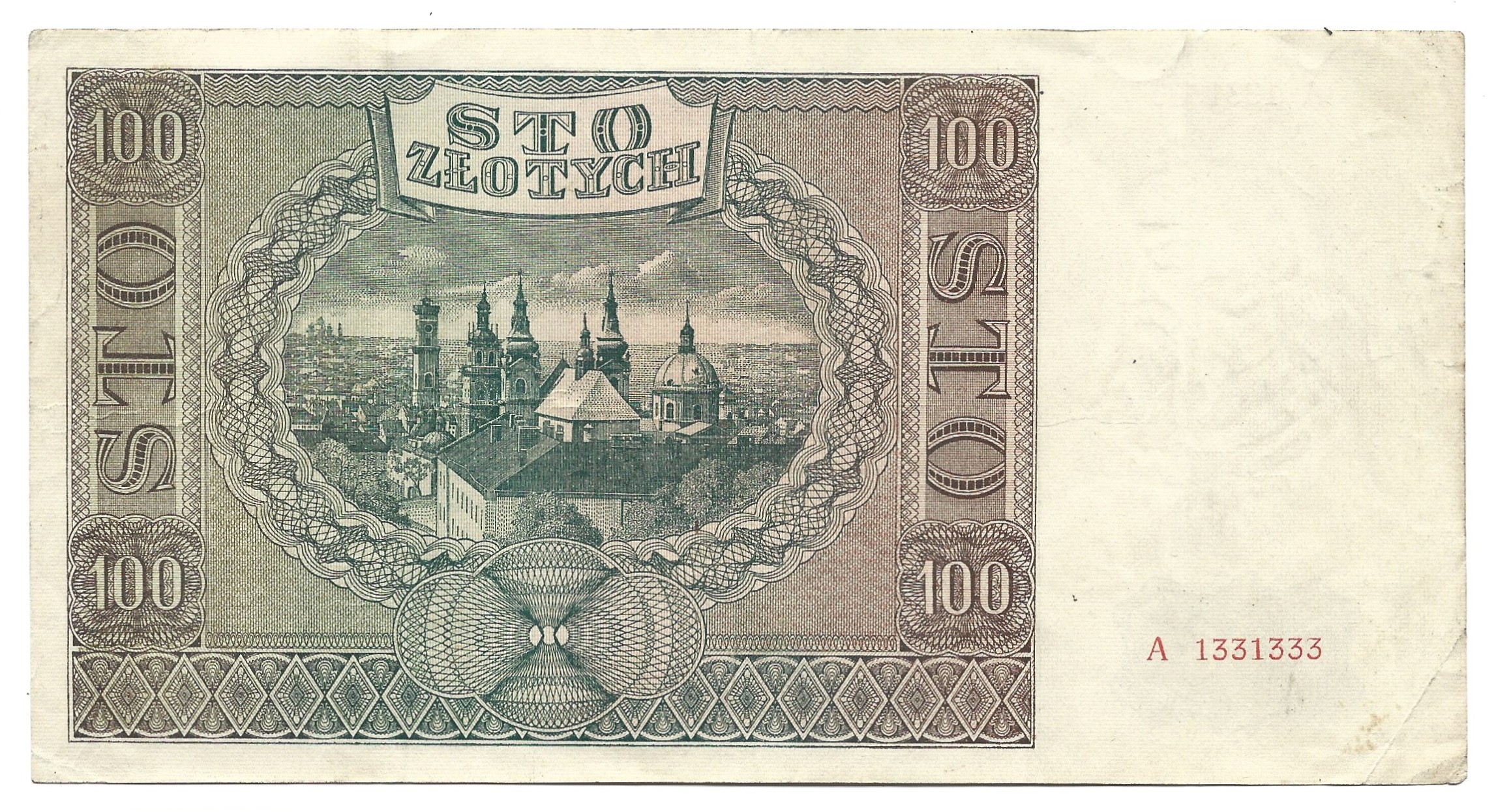 Banknot - 100 ZŁOTYCH, 1941 r.