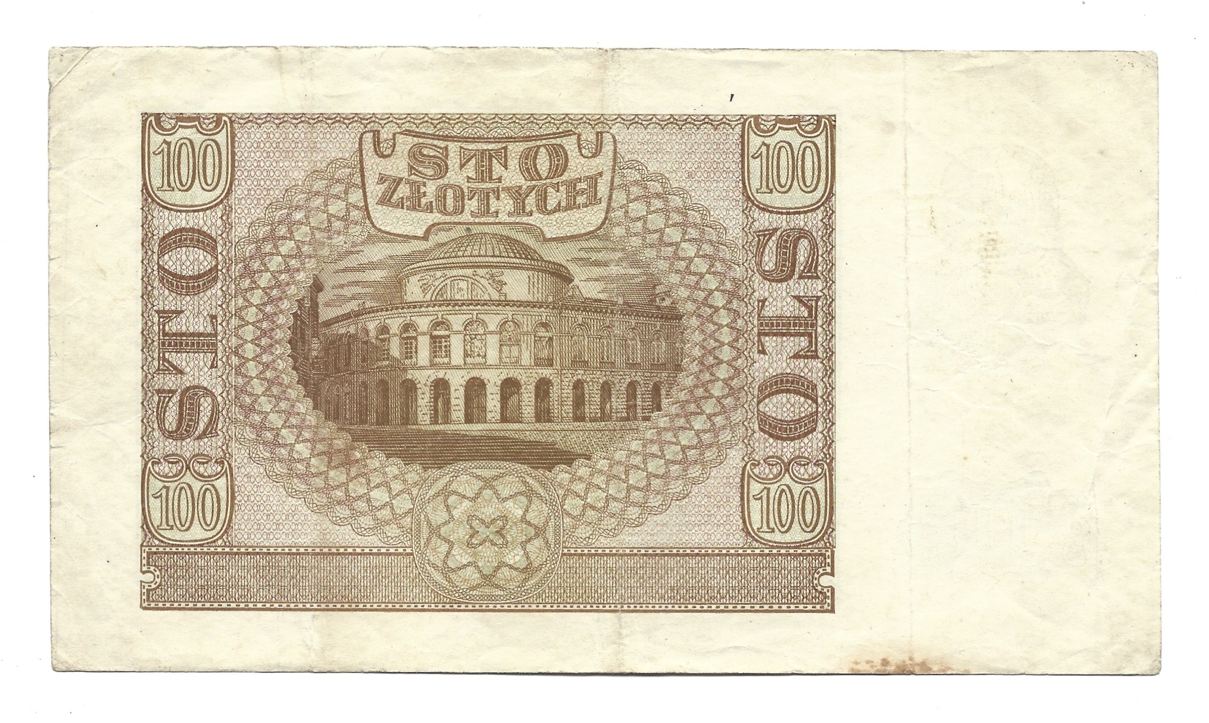 Banknot – 100 ZŁOTYCH, 1940 r.