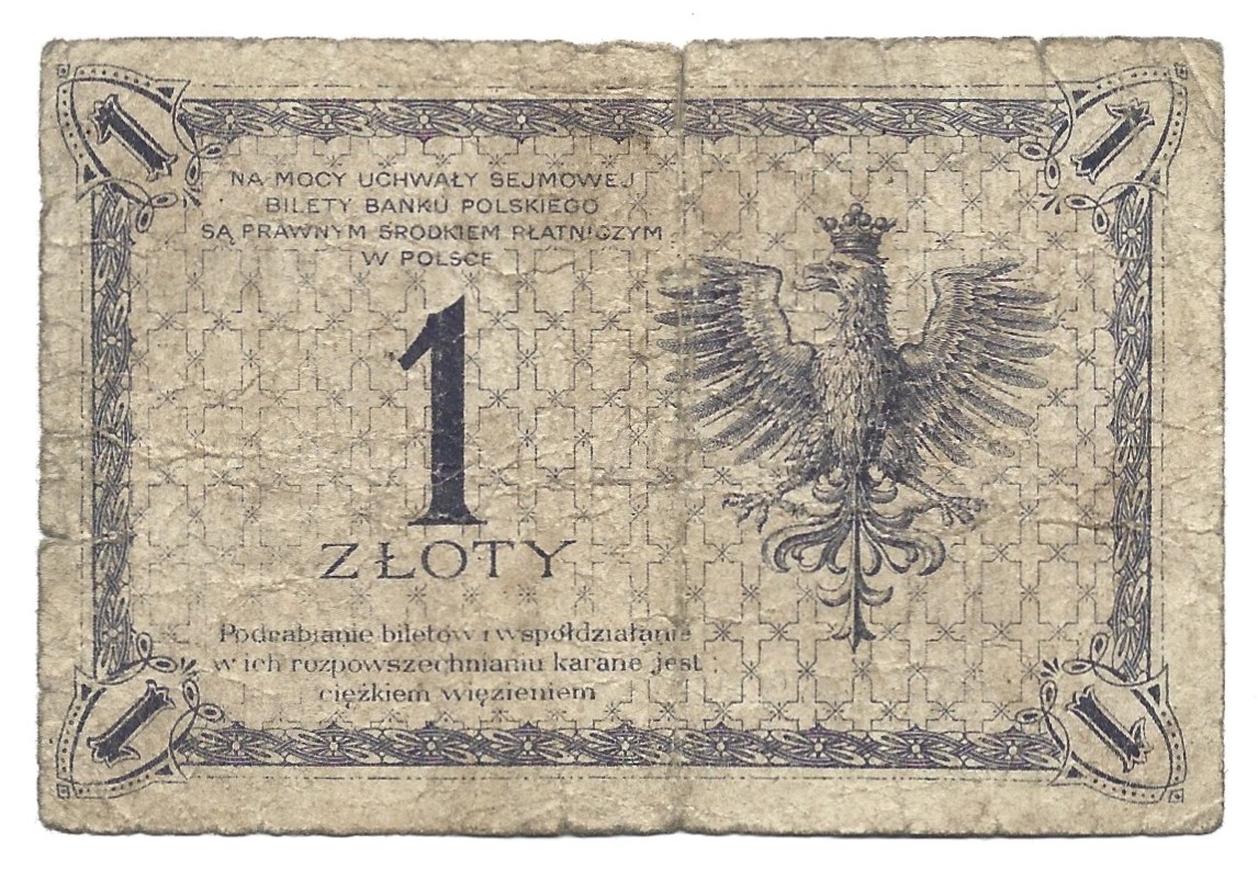 Banknot – 1 ZŁOTY, 1919 r.