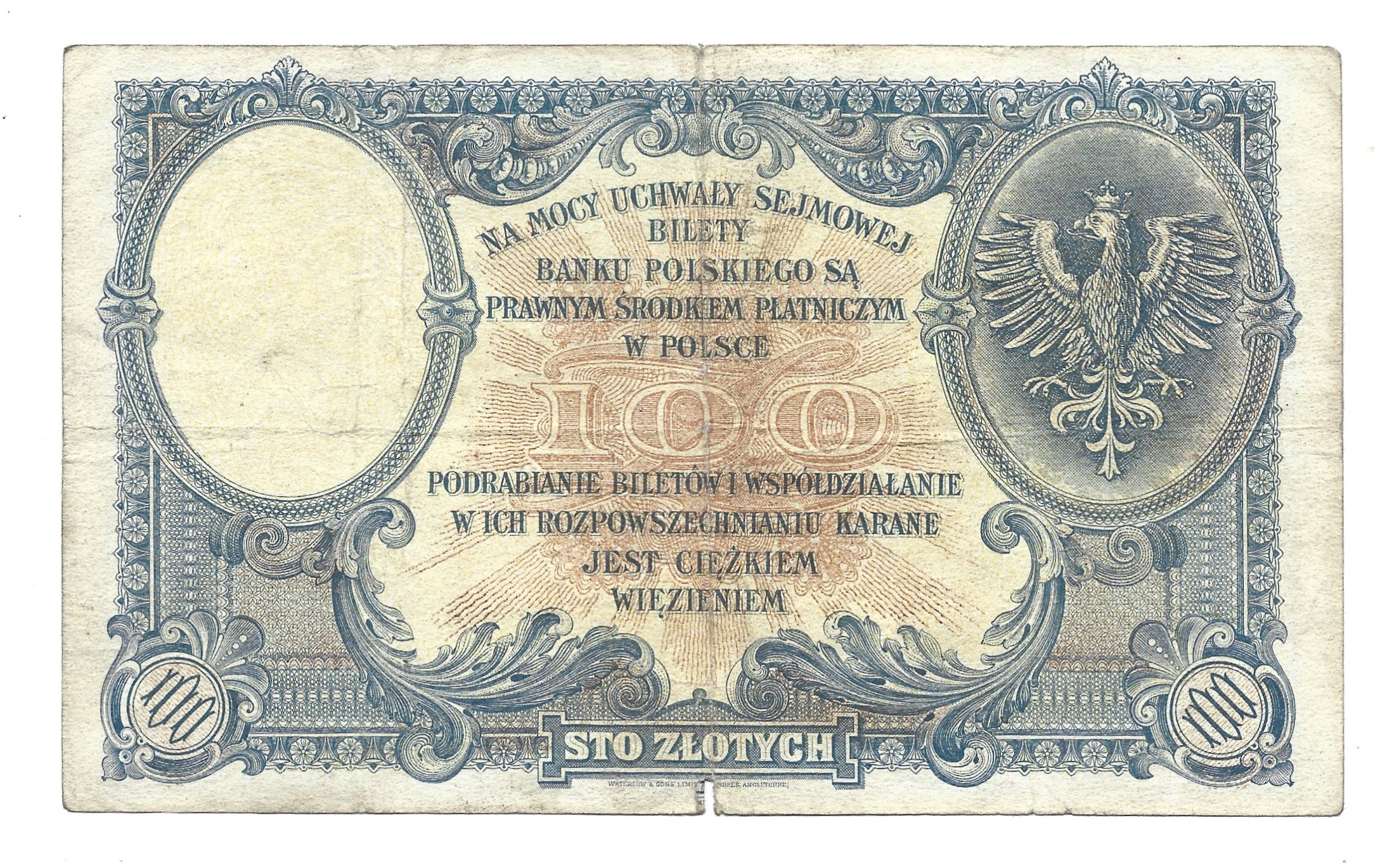 Banknot – 100 złotych, 1919 r.