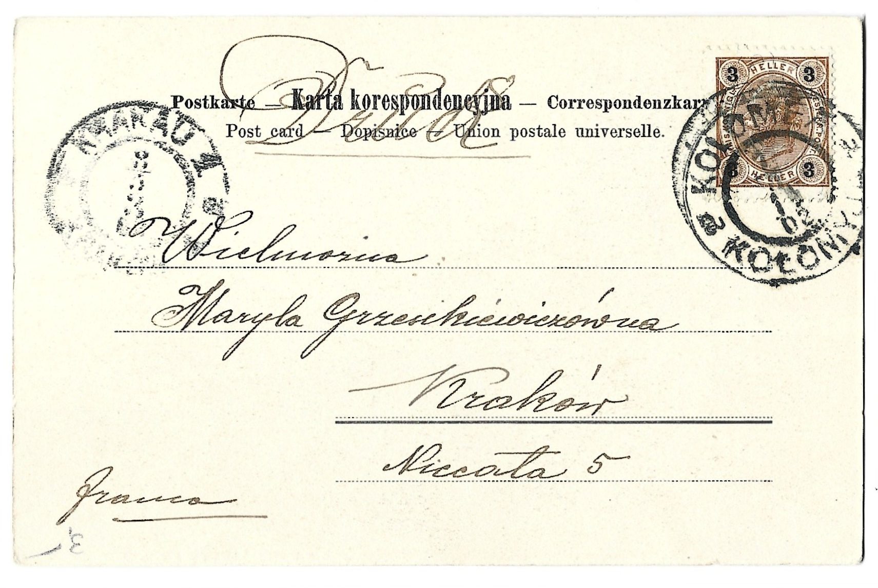 Pocztówka - "Marya" Michał Elwiro Andriolli, 1902 r.
