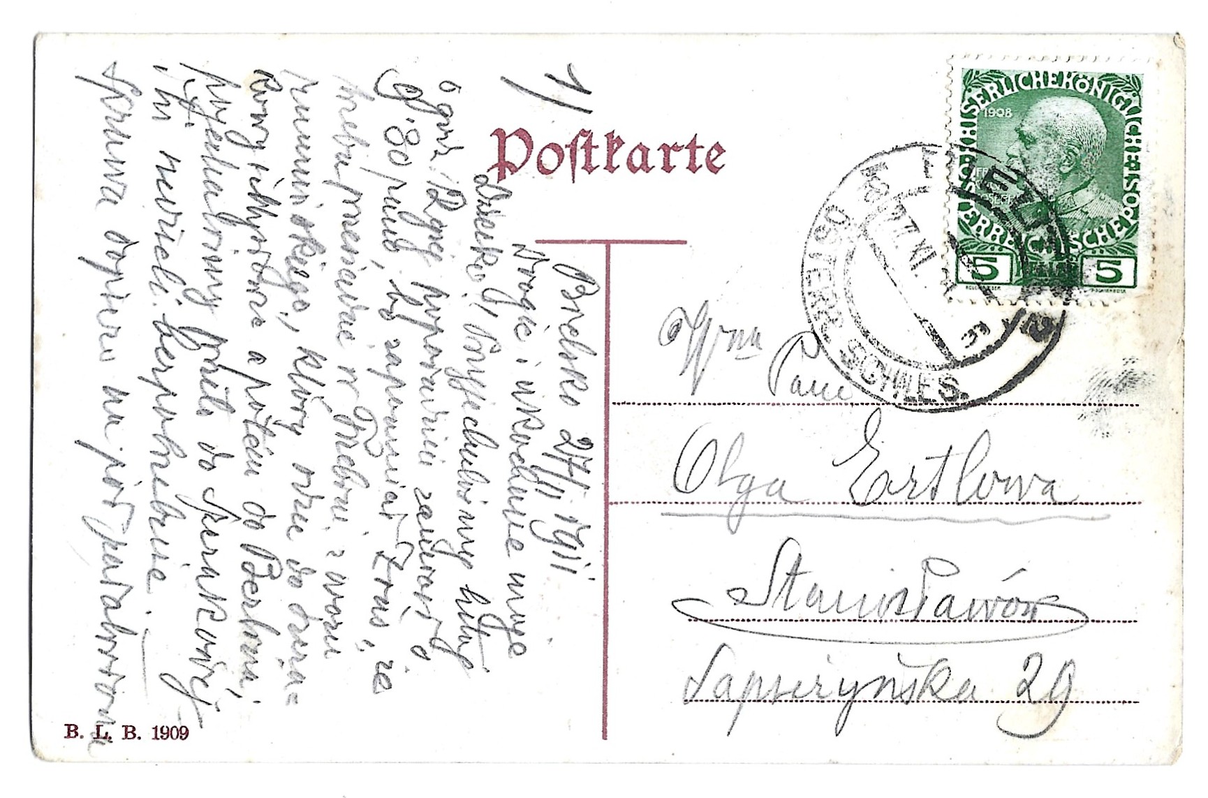 Pocztówka - Bielitz. Theater - Bielsko. Teatr [Bielsko-Biała] - 1909 r.