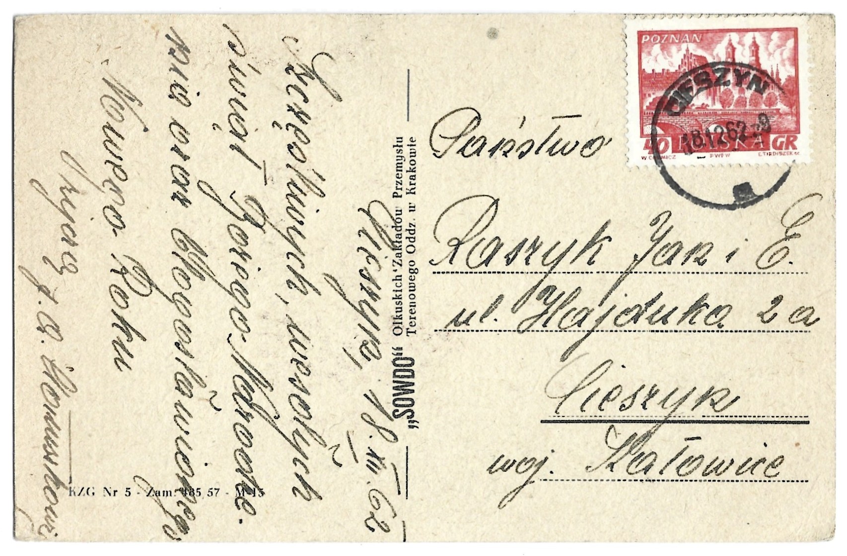 Pocztówka bożonarodzeniowa Wesołych Świąt – 1962 r.