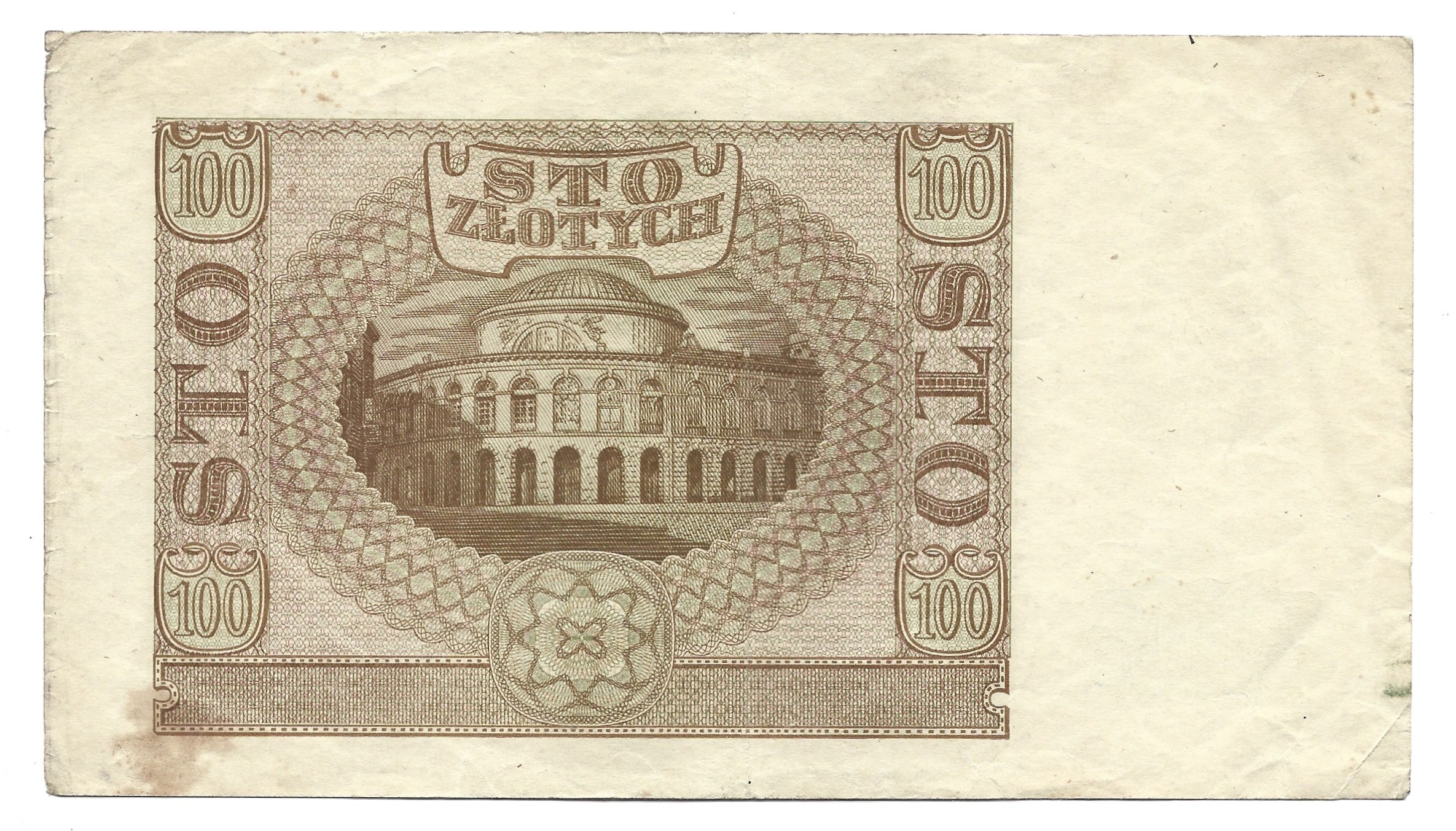 Banknot - 100 ZŁOTYCH, 1940 r.