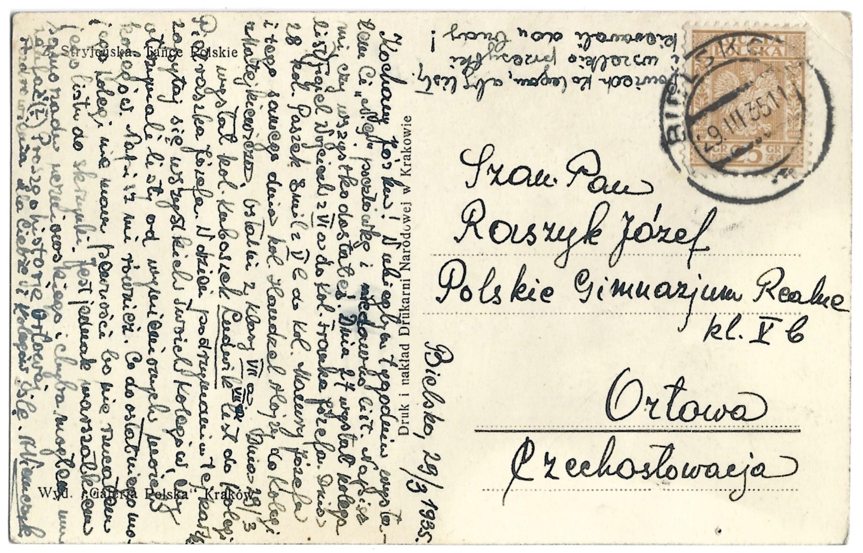Pocztówka – Tańce Polskie MAZUR, Zofia Stryjeńska, 1935 r.