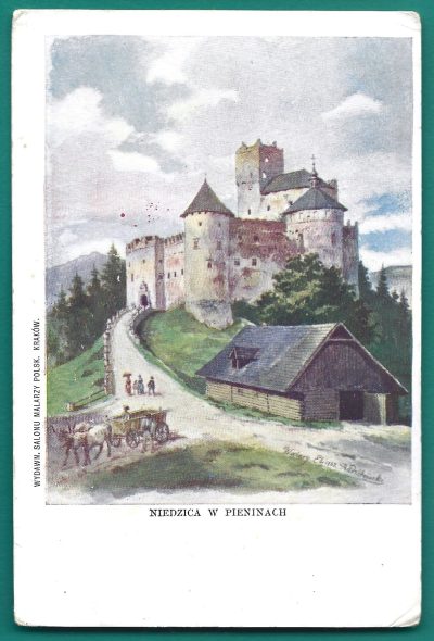 Pocztówka - NIEDZICA W PIENINACH - mal. Walery Eliasz Radzikowski