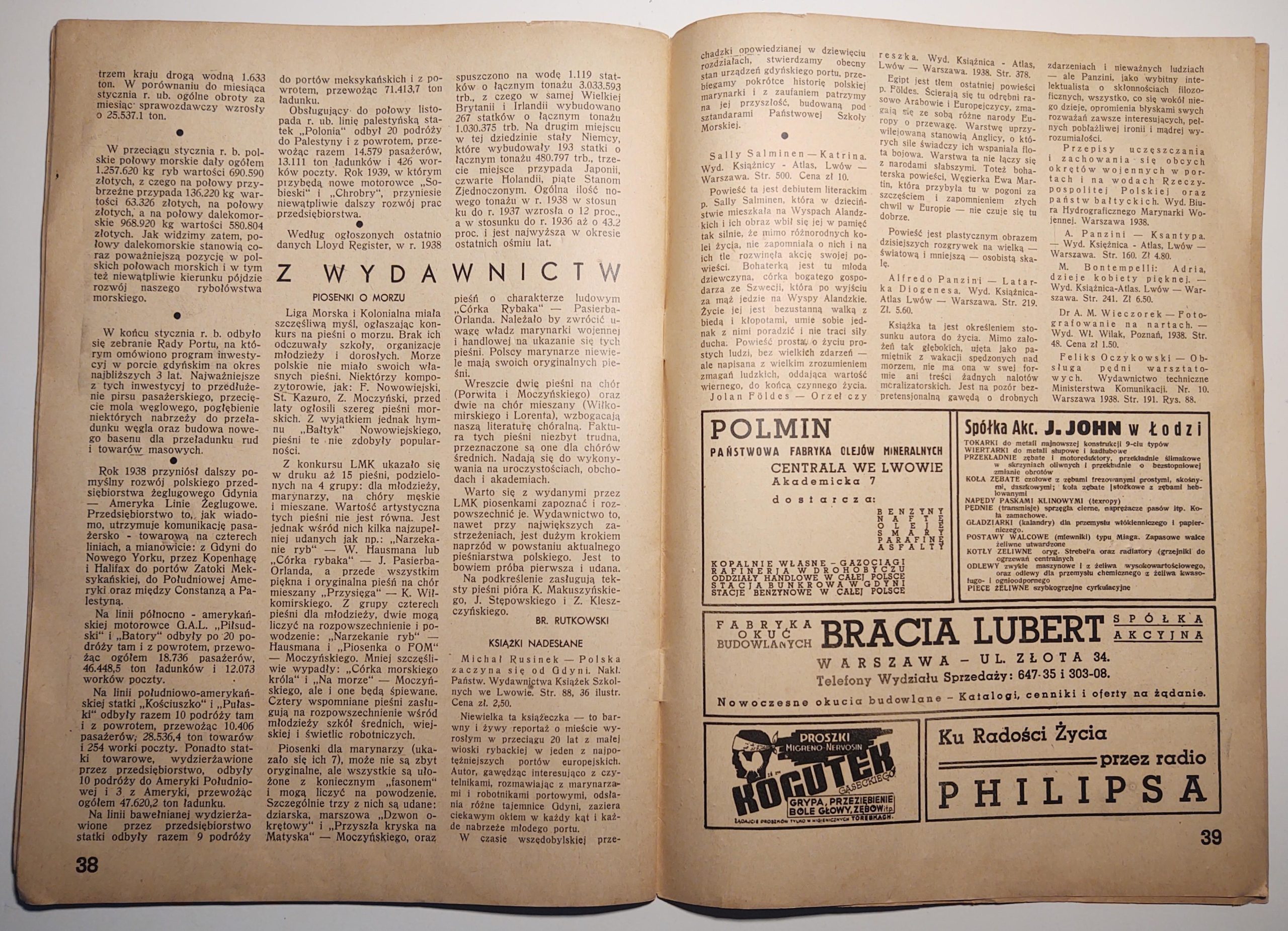 Czasopismo "Morze i kolonie" - Zeszyt 3, marzec 1939 r.