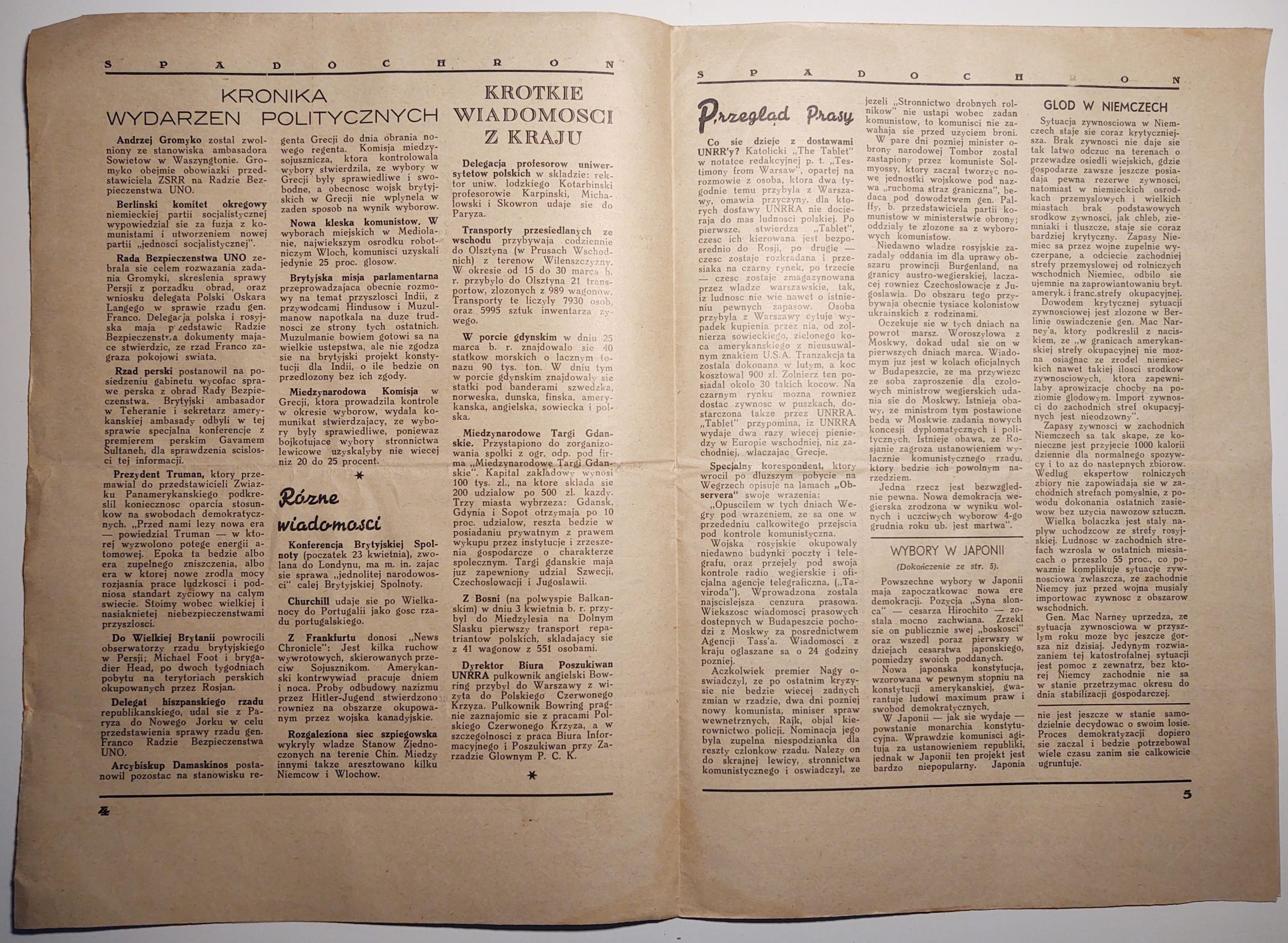 Czasopismo "SPADOCHRON. Pismo Żołnierzy 1. Samodzielnej Brygady Spadochronowej" - Nr. 12, 1946 r.