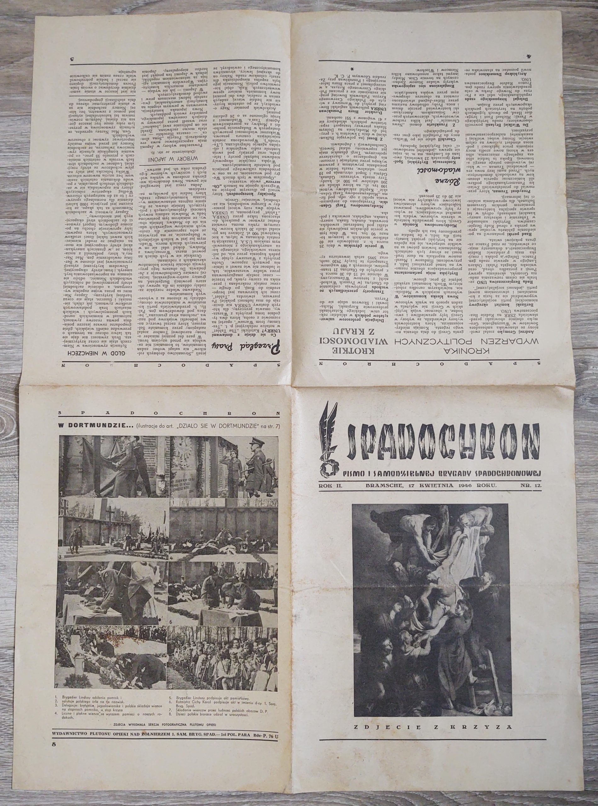 Czasopismo "SPADOCHRON. Pismo Żołnierzy 1. Samodzielnej Brygady Spadochronowej" - Nr. 12, 1946 r.