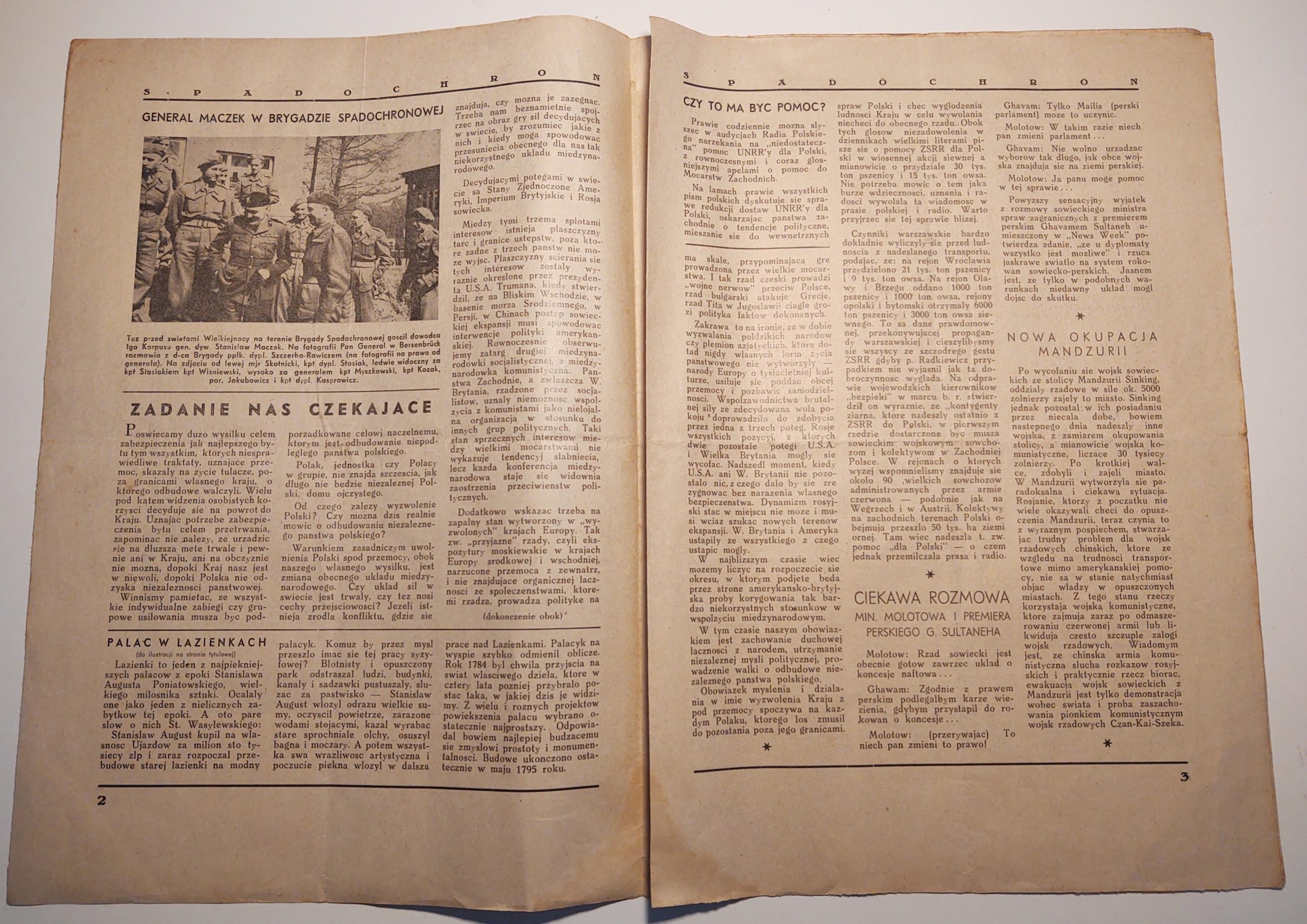 Czasopismo "SPADOCHRON. Pismo Żołnierzy 1. Samodzielnej Brygady Spadochronowej" - Nr. 13, 1946 r.