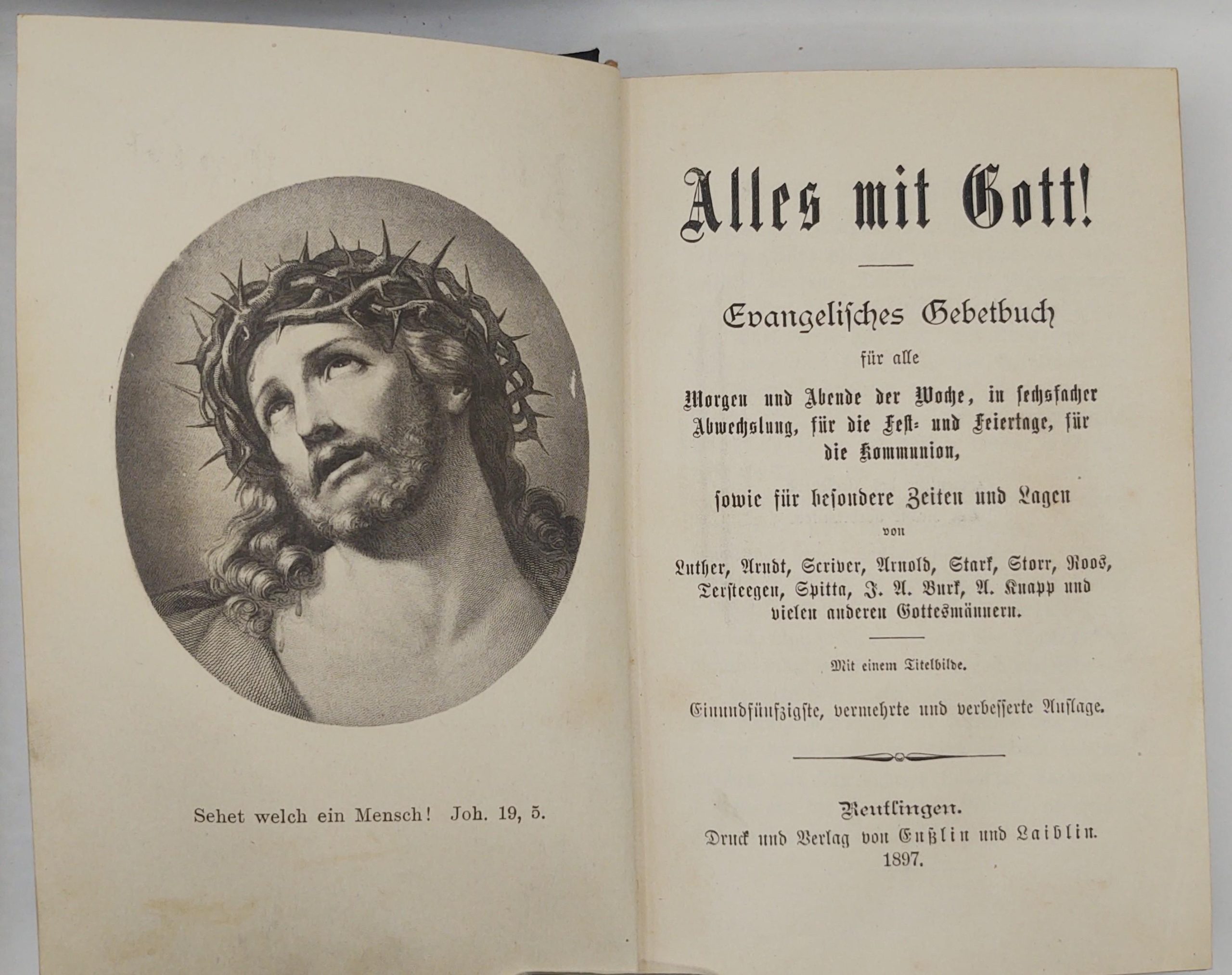 Modlitewnik ewangelicki w języku niemieckim "Alles mit Gott!" - Wszystko z Bogiem!, 1897 r.