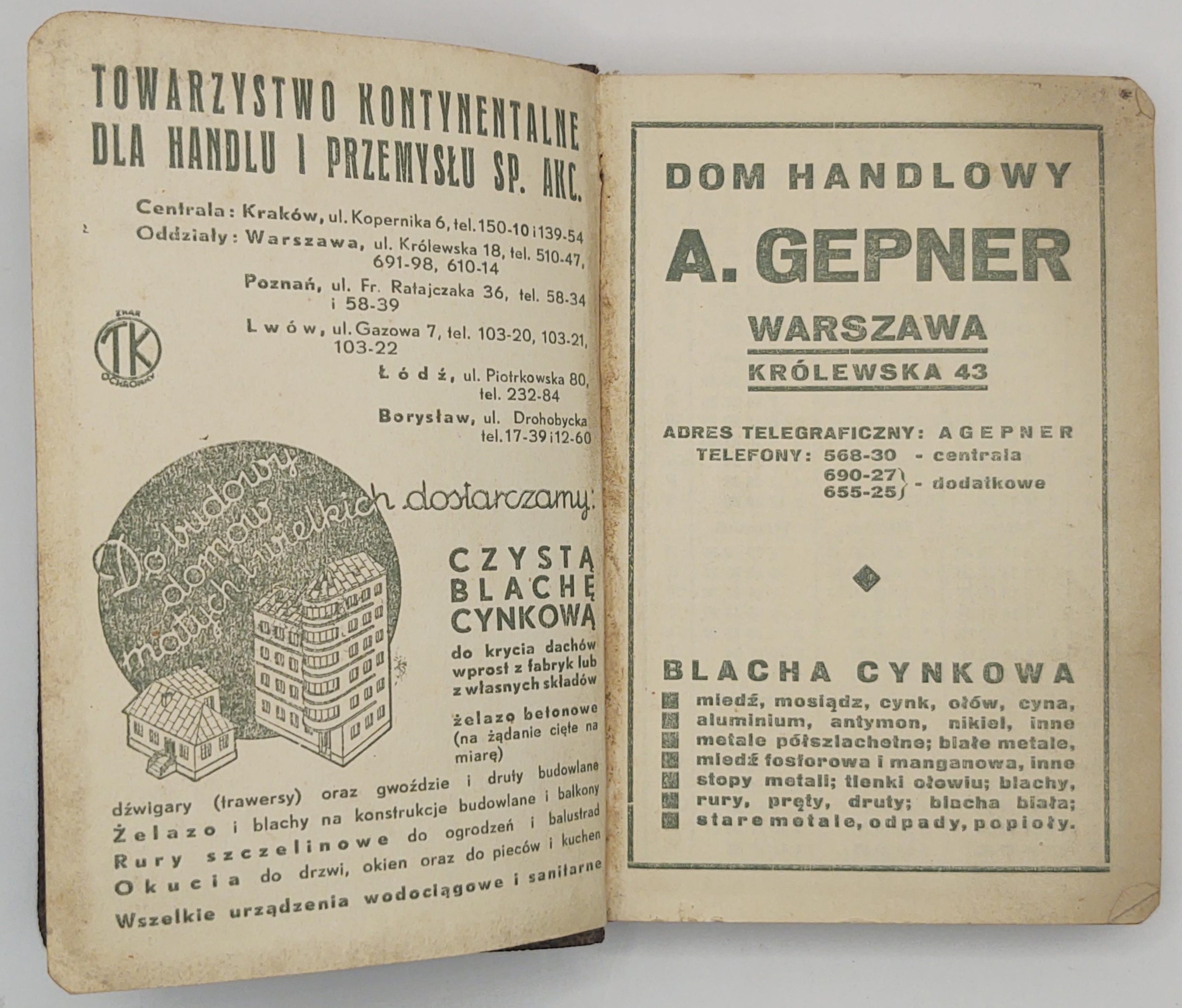 Książeczka "MAŁY INFORMATOR dla Architektów, Budowniczych, Blacharzy i Osób w budownictwie zainteresowanych", 1937 r.