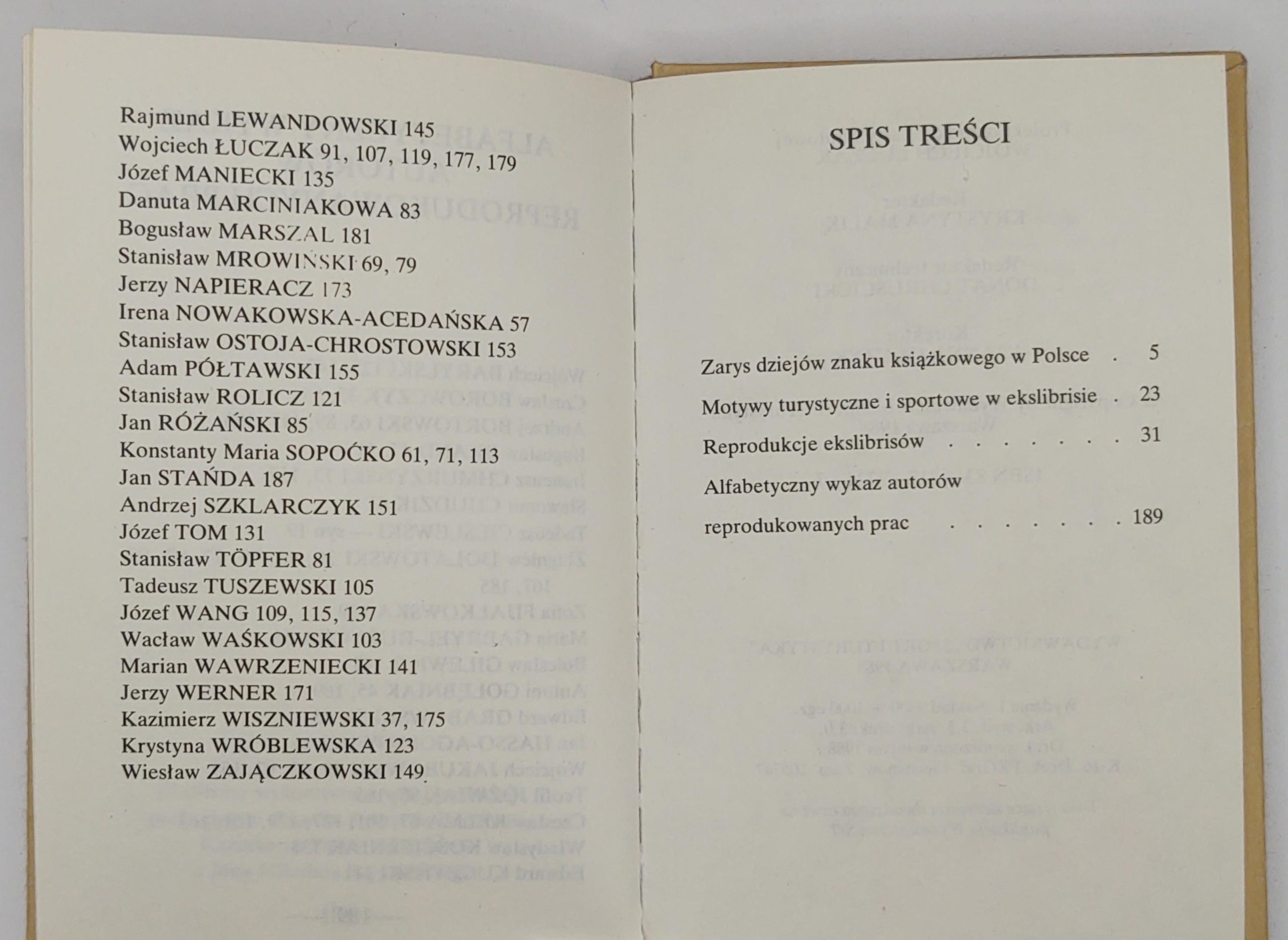Książeczka "Turystyka i sport w ekslibrisie polskim" Kazimierz Pątek, Ryszard Bandosz, 1988 r.