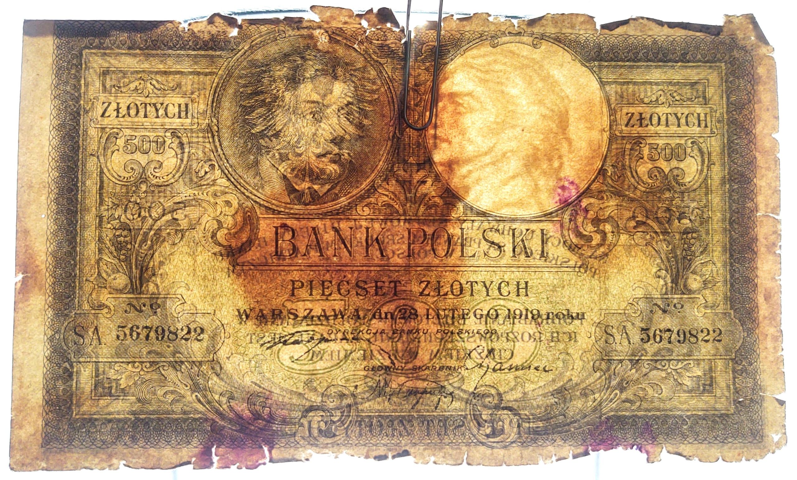 Banknot - 500 złotych, 1919 r.