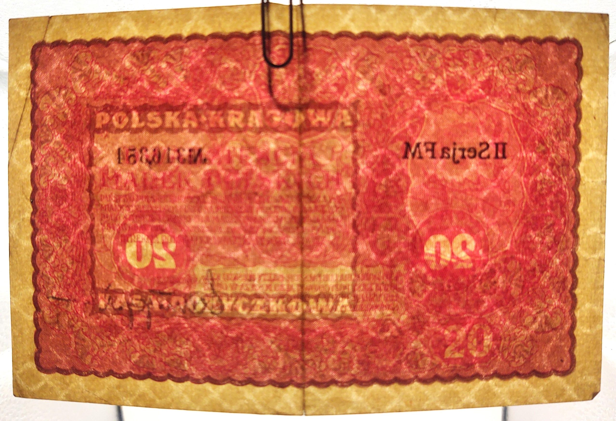 Banknot – 20 MAREK POLSKICH, 1919 r.