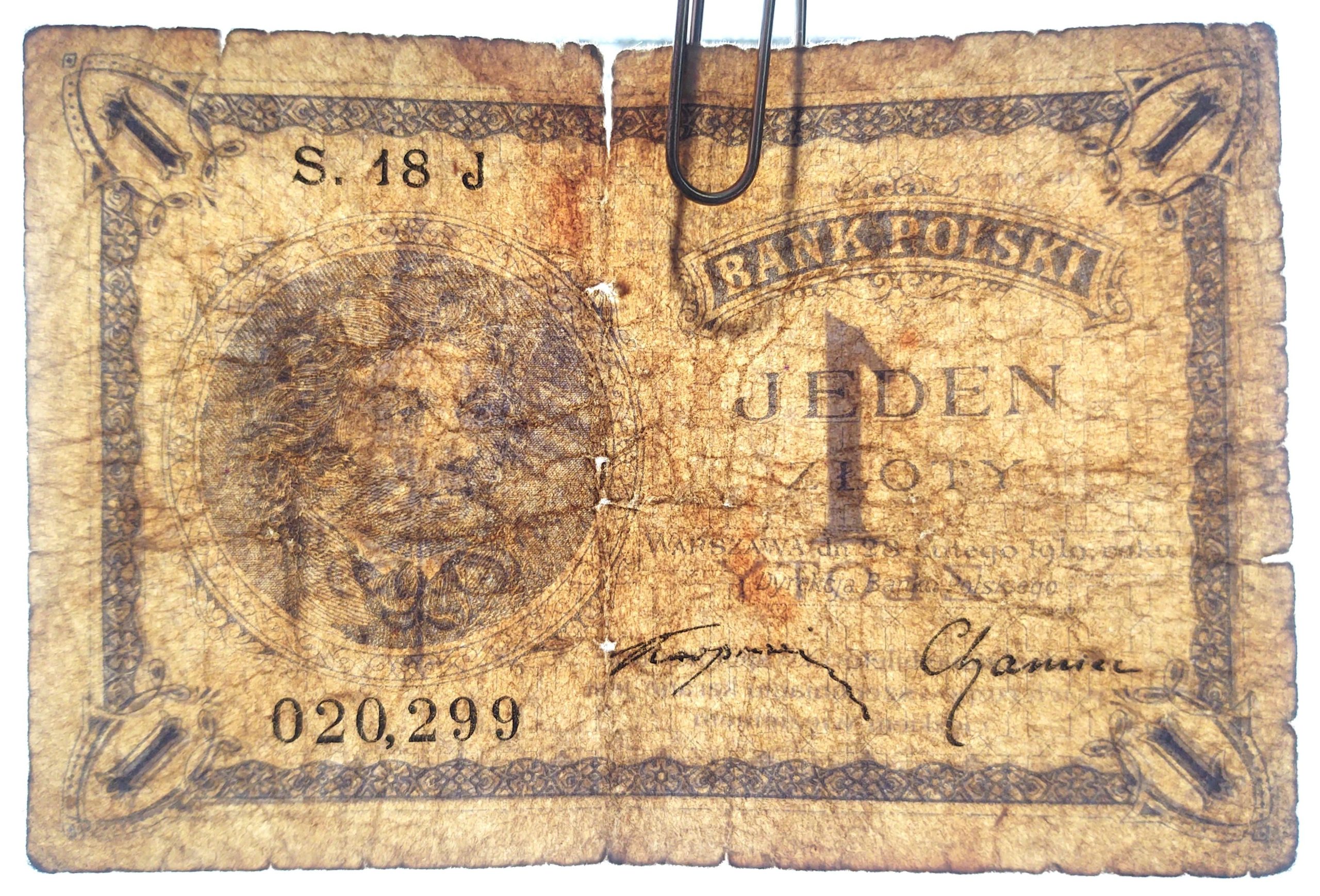 Banknot – 1 ZŁOTY, 1919 r.