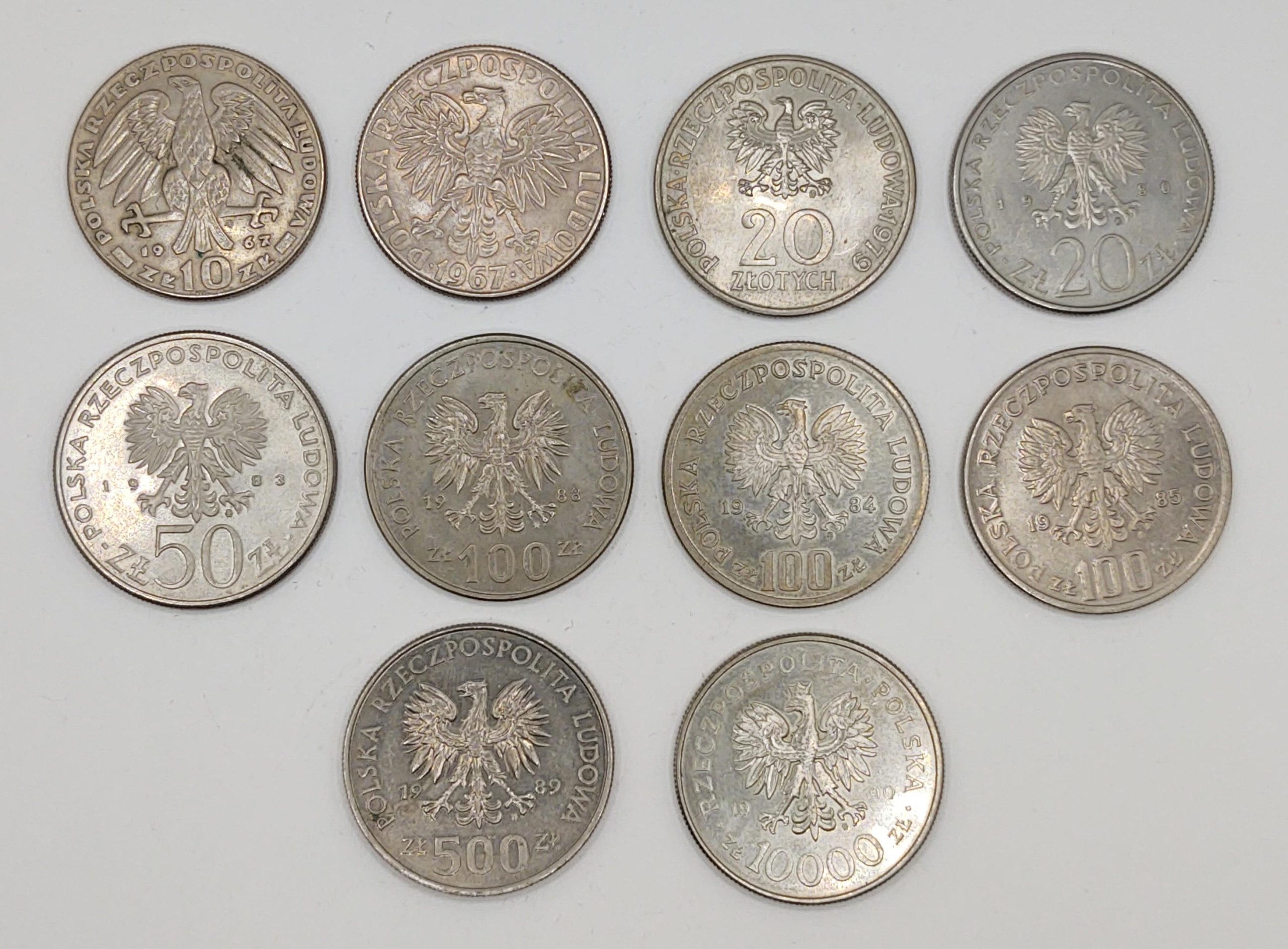 Zestaw monet okolicznościowych PRL - 10 sztuk