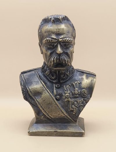 Rzeźba z brązu - Popiersie Józefa Piłsudskiego - Feliks (Robak) ROBAKOWSKI - lata 30. XX w.