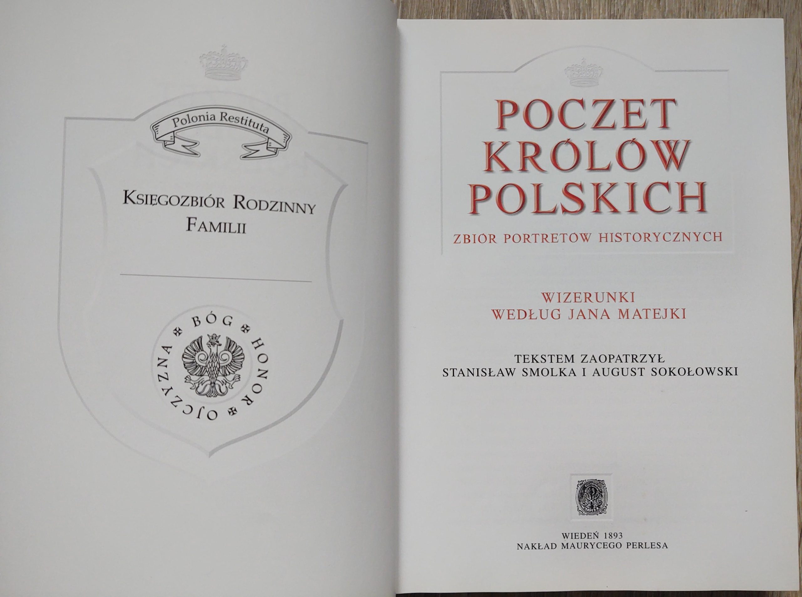 Książka "Poczet królów polskich. Wizerunki wg Jana Matejki" St. Smolka, A. Sokołowski, 1893 r. - reprint z 2005 r.