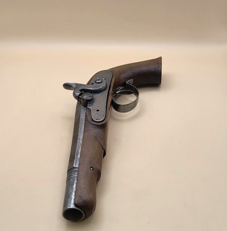 XIX-wieczny pistolet kapiszonowy - sygnowany