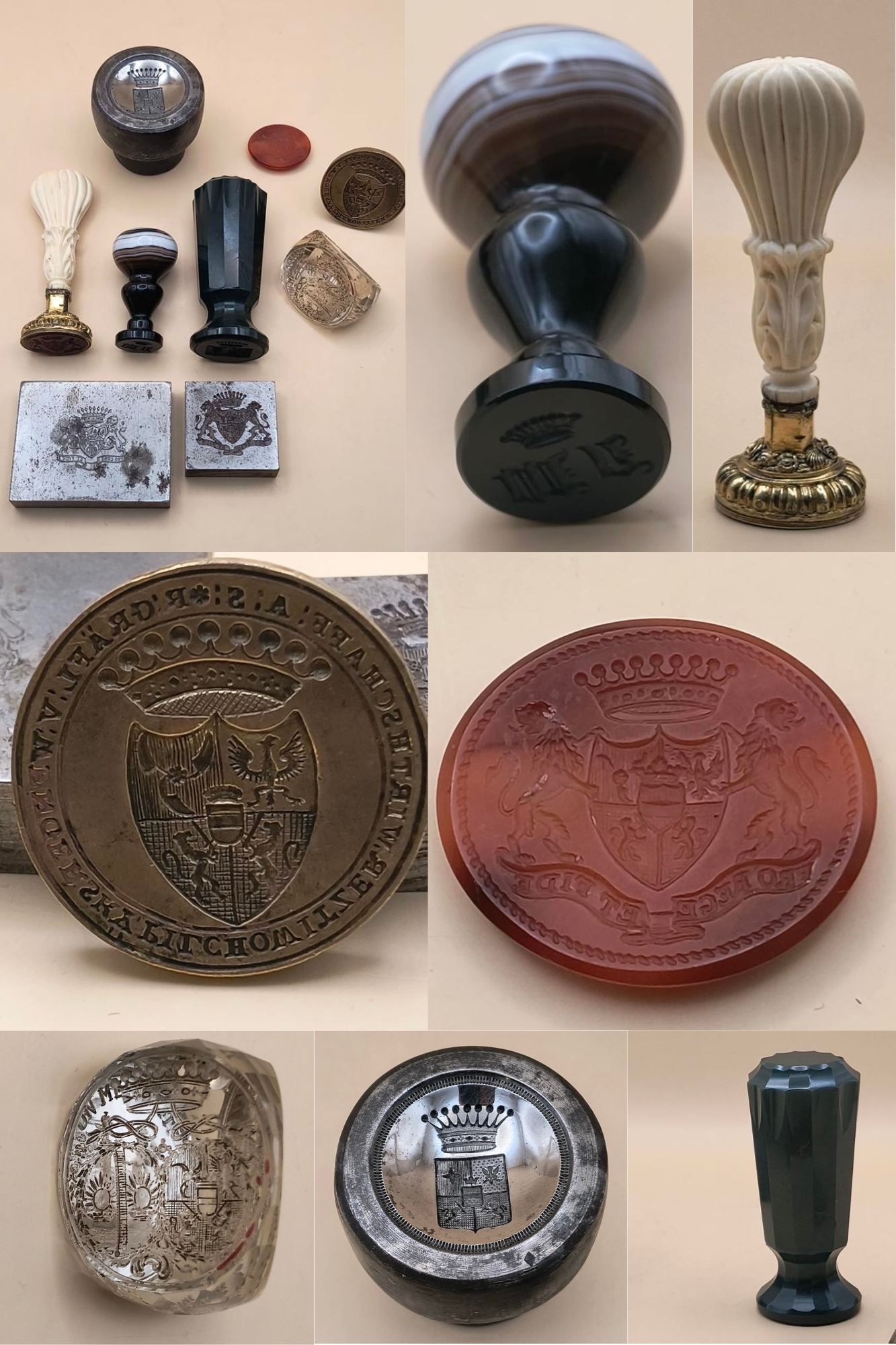 Zestaw tłoków pieczętnych - rodzina von Wengersky - Pilchowice (Górny Śląsk), XIX w.