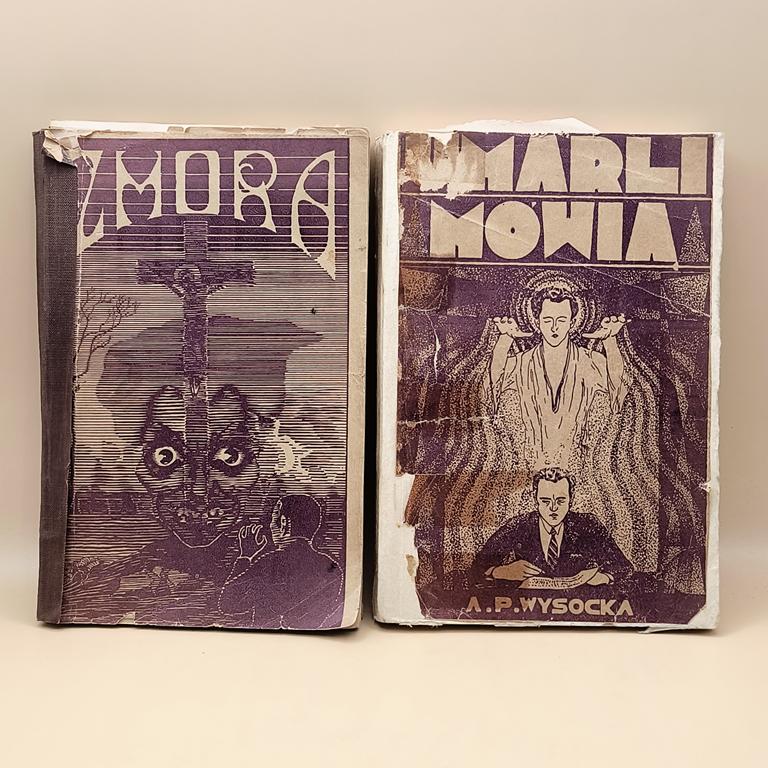 Zestaw dwóch książek: "Zmora", 1932 r. oraz "Umarli mówią", 1933 r., Agnieszka Wysocka