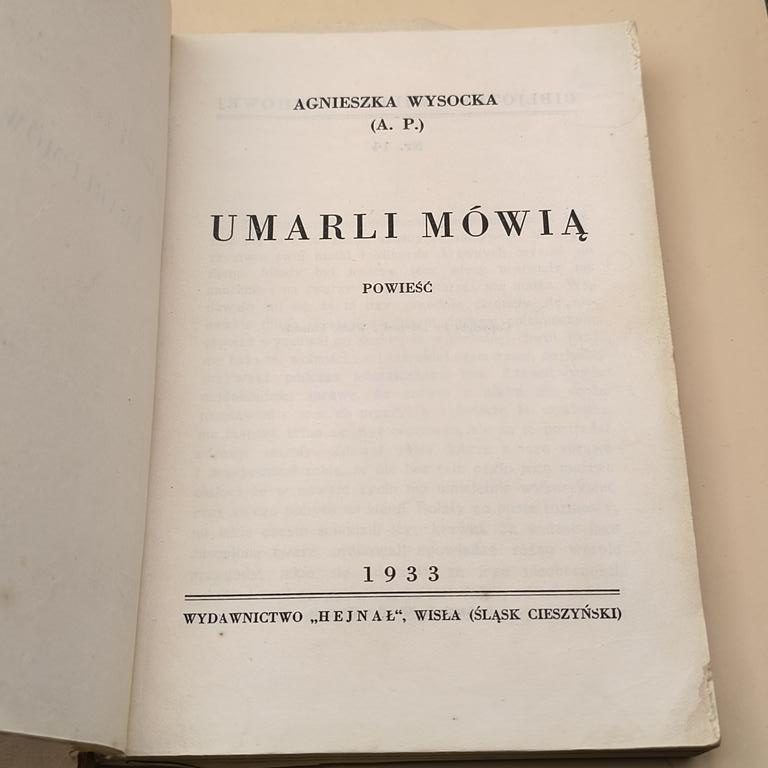 Zestaw dwóch książek: "Zmora", 1932 r. oraz "Umarli mówią", 1933 r., Agnieszka Wysocka