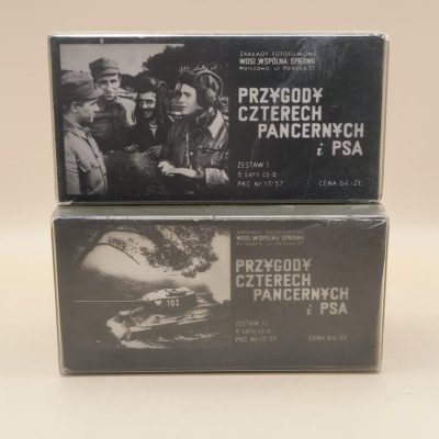Zestaw filmów na projektor/rzutnik, PRL (16 przeźroczy) - "Przygody Czterech Pancernych i Psa”