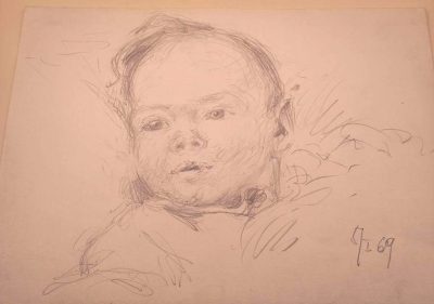 Portret dziecka - szkic ołówkiem na papierze
