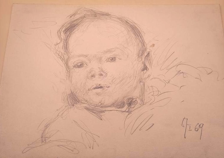 Portret dziecka - szkic ołówkiem na papierze