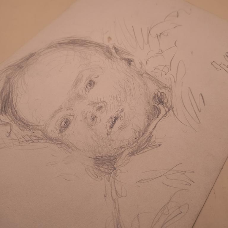 Portret dziecka - szkic ołówkiem na papierze